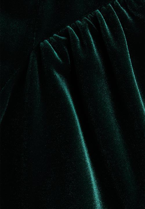 H&M - Sleeveless velour dress - dark green