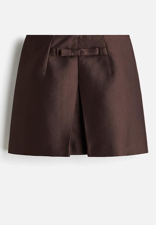 H&M - Bow-front mini skirt - dark brown