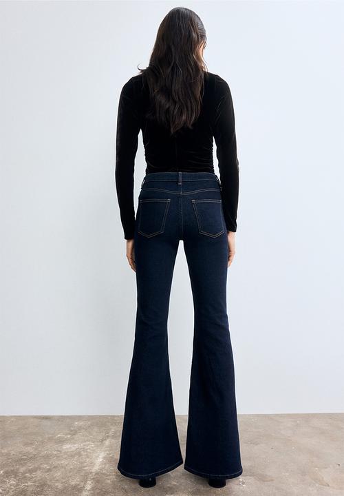 H&M - Flared high jeans - dark denim blue