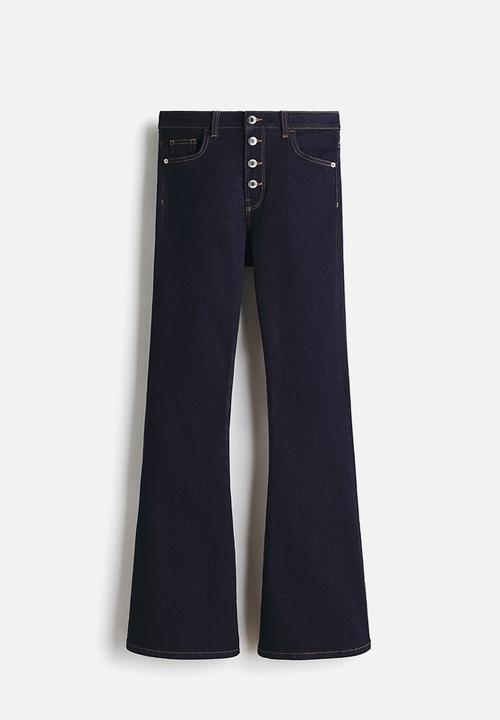 H&M - Flared high jeans - dark denim blue