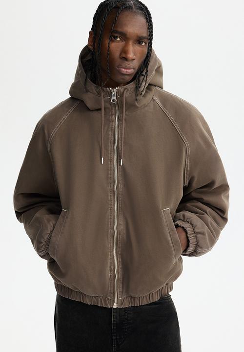 H&M - Padded canvas jacket - dark mole