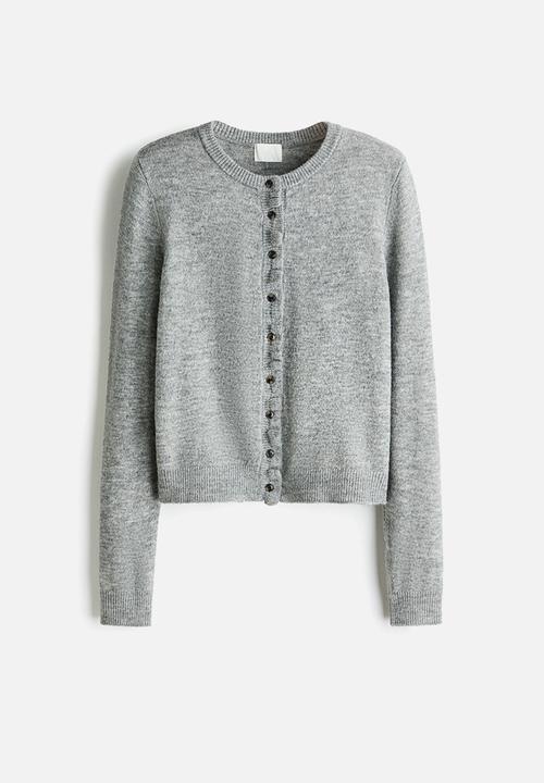 H&M - Frill-trimmed cardigan - grey marl