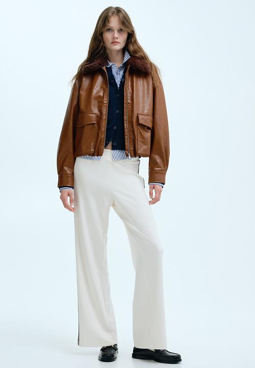 H&M - Fluffy-collared jacket - brown
