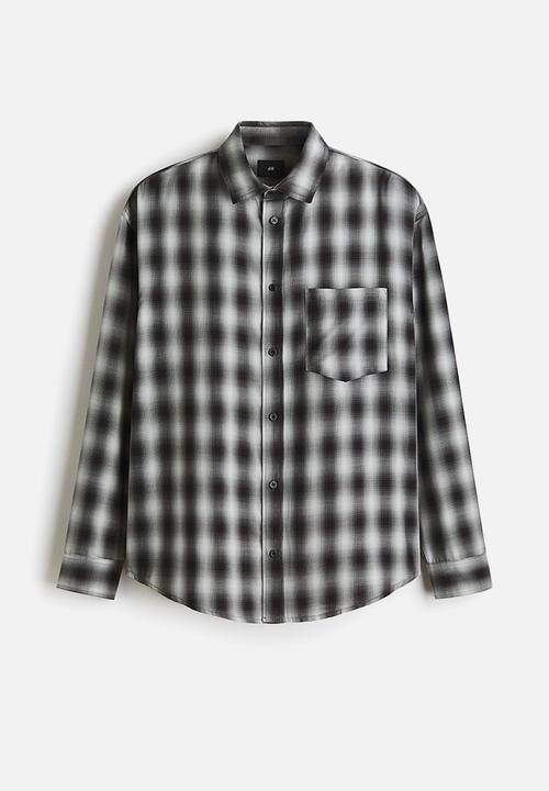H&M - Relaxed fit shirt - dark grey/checked