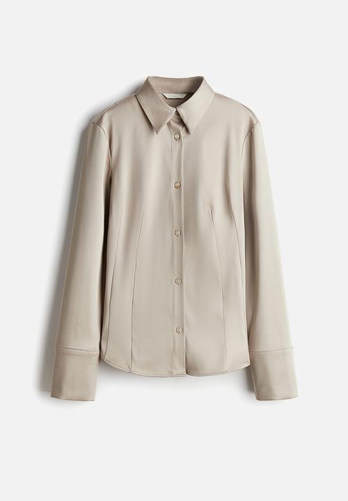 H&M - Fitted twill shirt - light beige