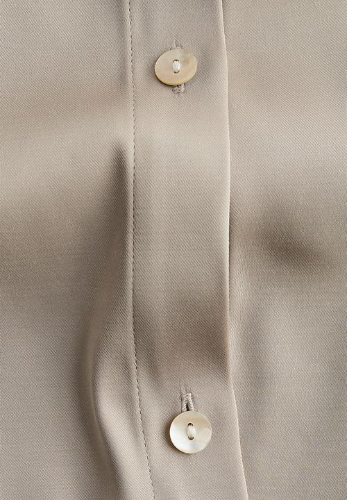 H&M - Fitted twill shirt - light beige