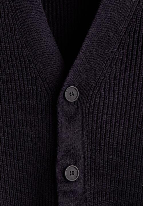 H&M - Relaxed fit rib-knit cardigan - navy blue