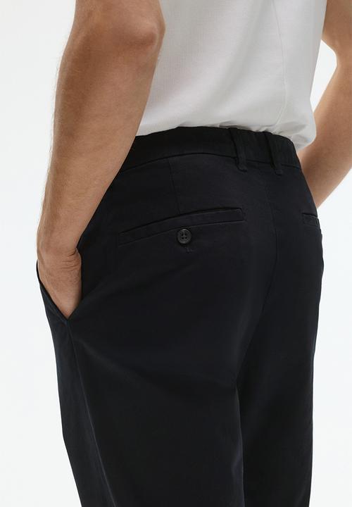 H&M - Slim fit cotton chinos - black
