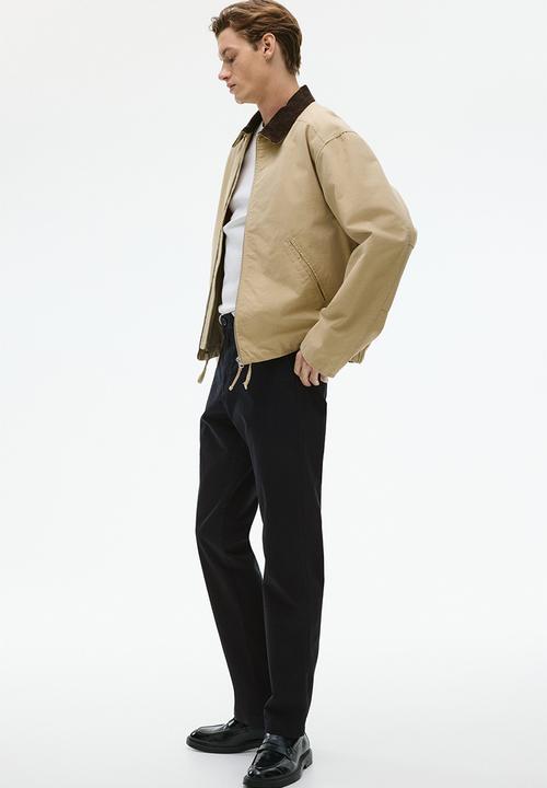 H&M - Slim fit cotton chinos - black