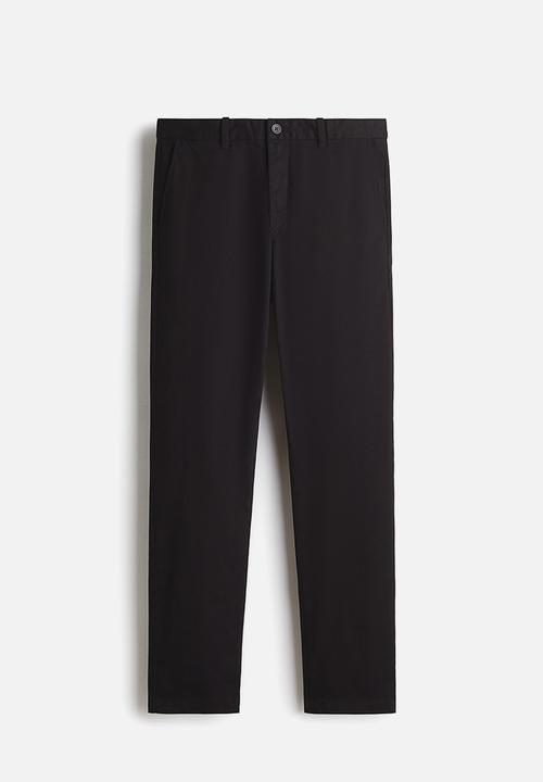 H&M - Slim fit cotton chinos - black