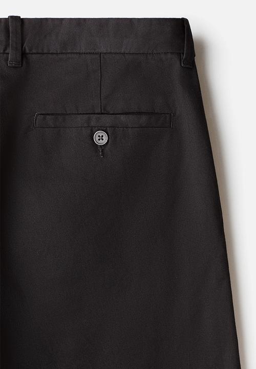 H&M - Slim fit cotton chinos - black