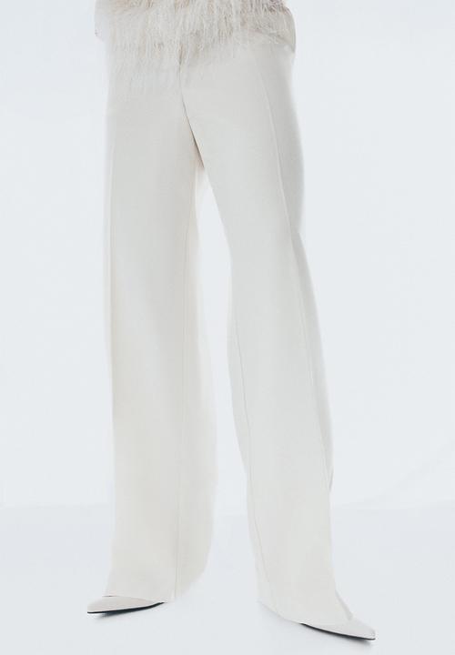 H&M - High-waisted tailored trousers - cream