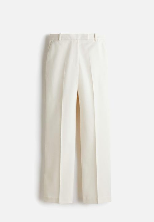 H&M - High-waisted tailored trousers - cream