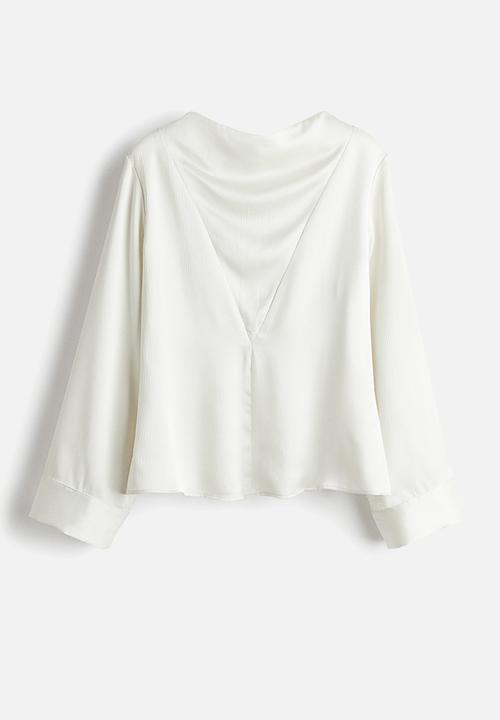 H&M - Cowl-neck blouse - white
