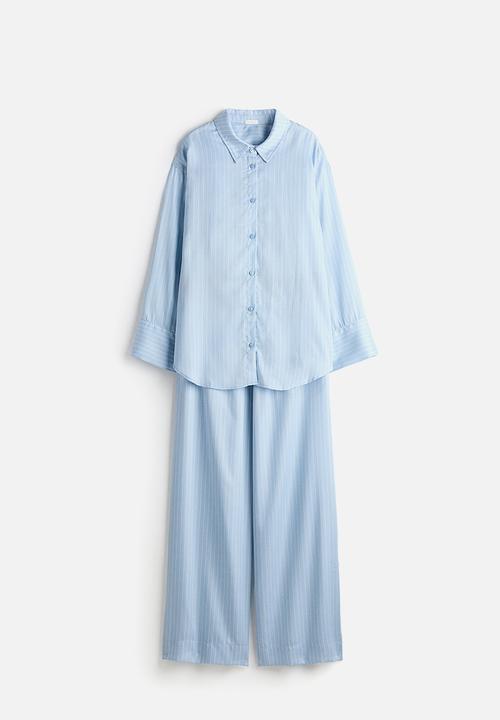 H&M - Lyocell pyjamas - light blue/pinstriped