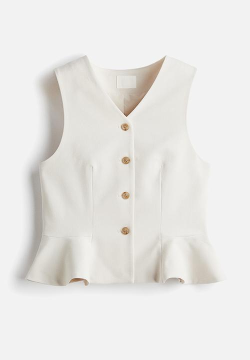 H&M - V-neck peplum waistcoat - cream