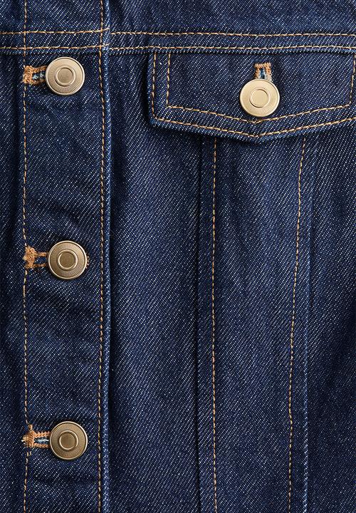 H&M - Peplum denim waistcoat - dark denim blue
