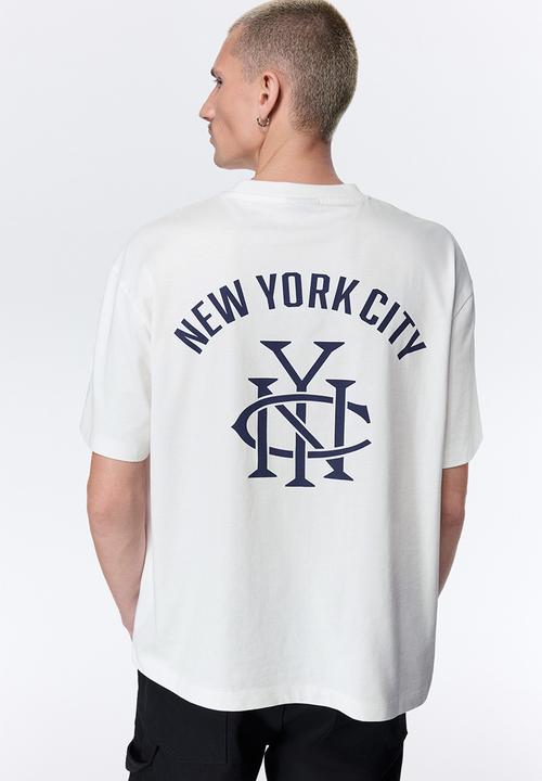 H&M - Loose fit printed t-shirt - white/new york city