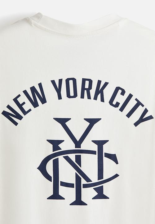 H&M - Loose fit printed t-shirt - white/new york city