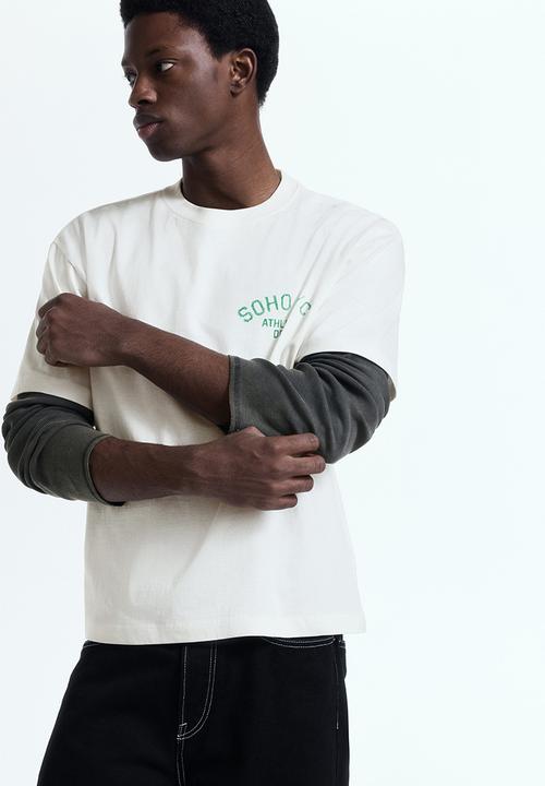 H&M - Loose fit printed t-shirt - white/soho