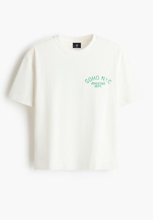 H&M - Loose fit printed t-shirt - white/soho