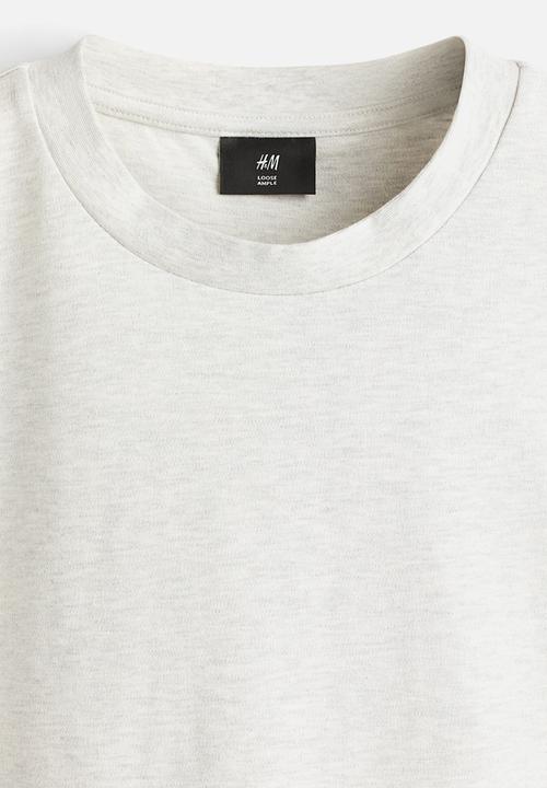 H&M - Loose fit interlock t-shirt - light grey marl