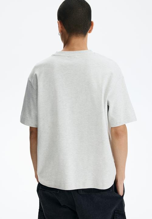 H&M - Loose fit interlock t-shirt - light grey marl