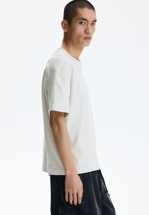 H&M - Loose fit interlock t-shirt - light grey marl