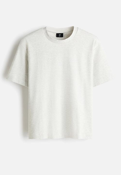 H&M - Loose fit interlock t-shirt - light grey marl