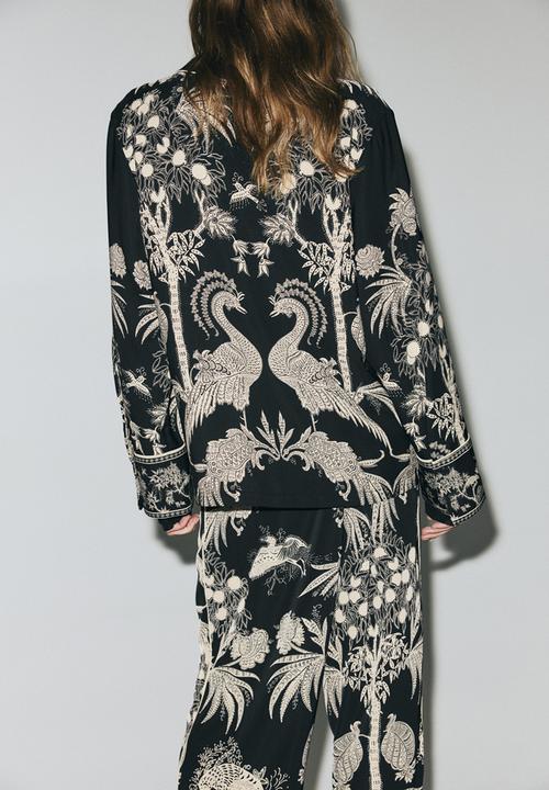H&M - Printed pull-on trousers - black/patterned