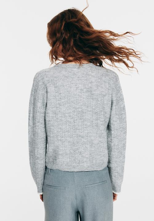 H&M - Cable-knit cardigan - grey marl