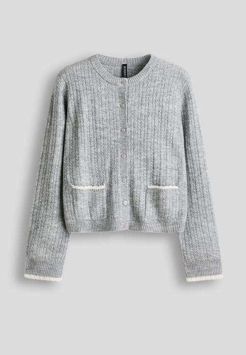 H&M - Cable-knit cardigan - grey marl