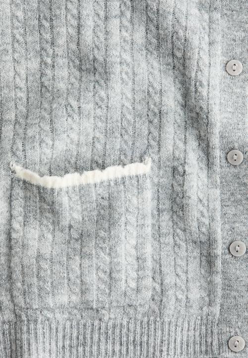 H&M - Cable-knit cardigan - grey marl