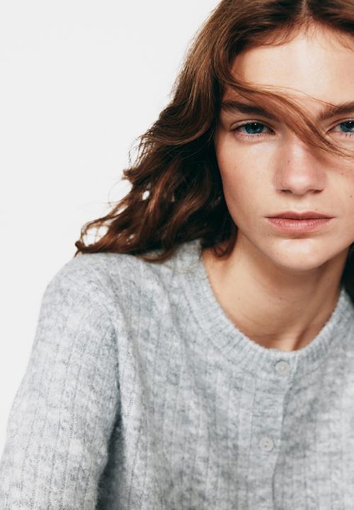 H&M - Cable-knit cardigan - grey marl