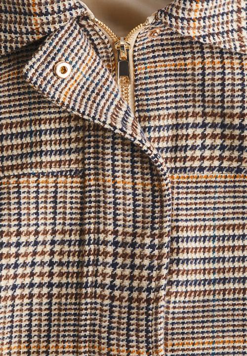 H&M - Collared bomber jacket - light beige/checked
