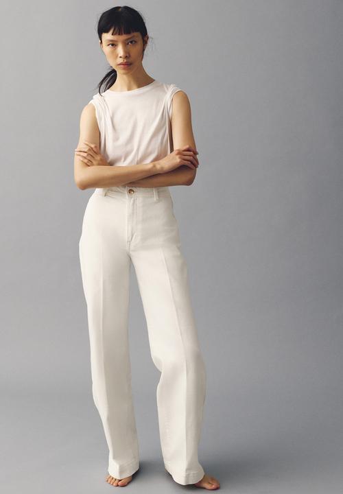 H&M - Wide high jeans - light beige