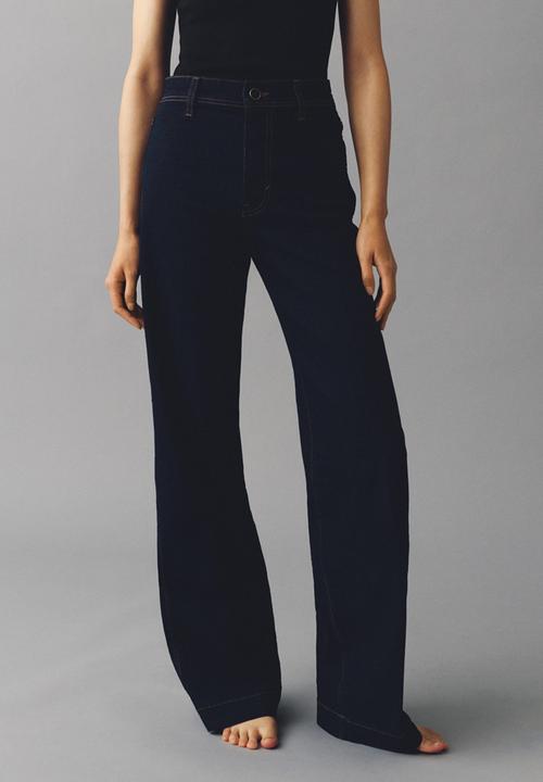 H&M - Wide high jeans - dark denim blue