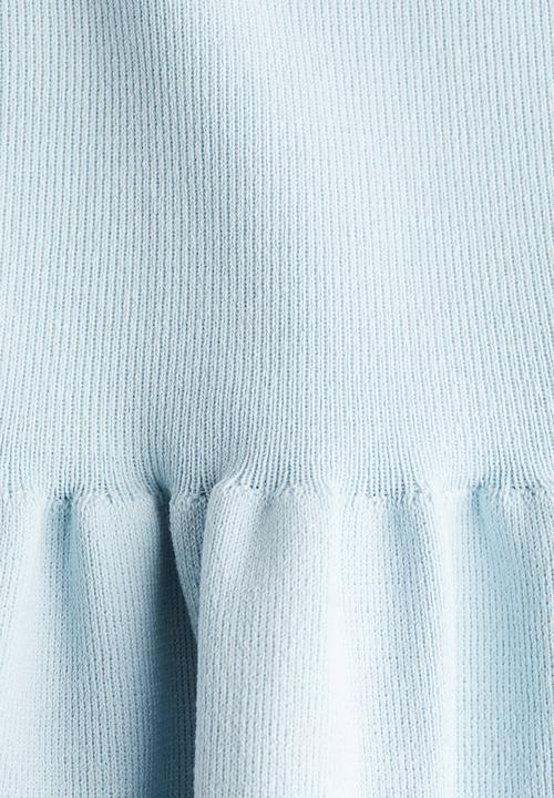 H&M - Knitted peplum top - light blue