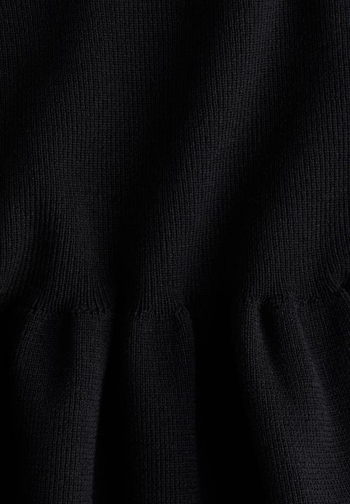 H&M - Knitted peplum top - black