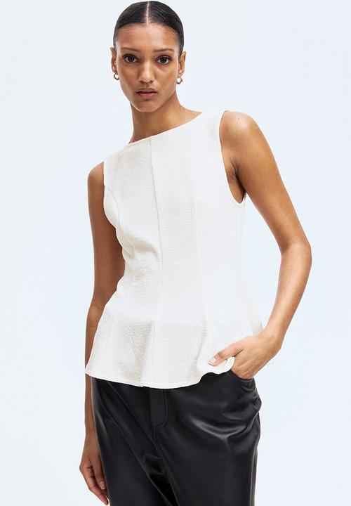 H&M - Sleeveless peplum top - cream