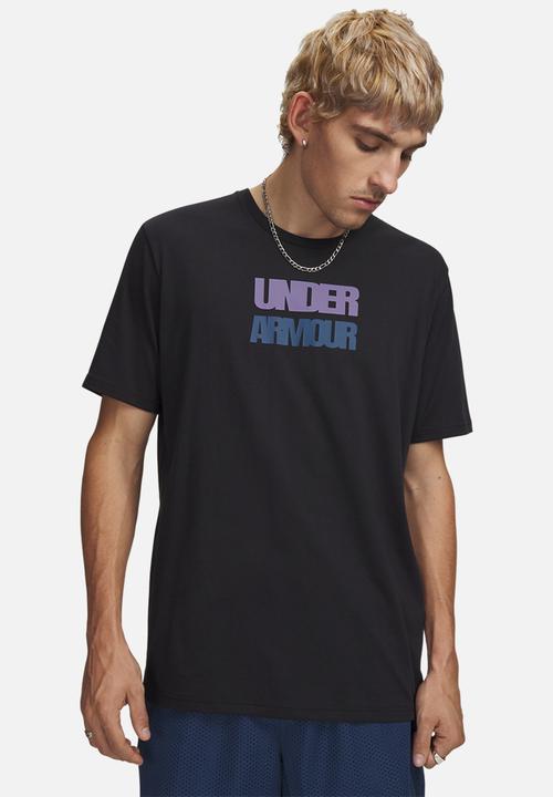 Under Armour - UA M BLOCK LOGO SS - Black/ Purple Luxe