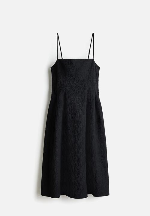H&M - Jacquard-weave strappy dress - black