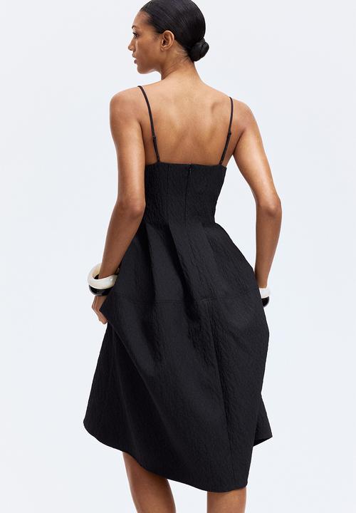 H&M - Jacquard-weave strappy dress - black