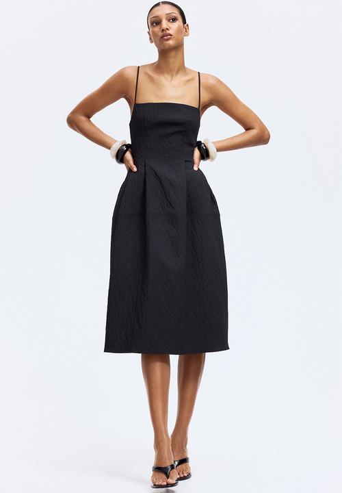 H&M - Jacquard-weave strappy dress - black