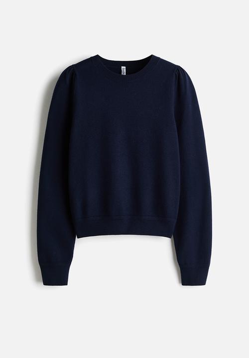H&M - Puff-sleeved jumper - navy blue