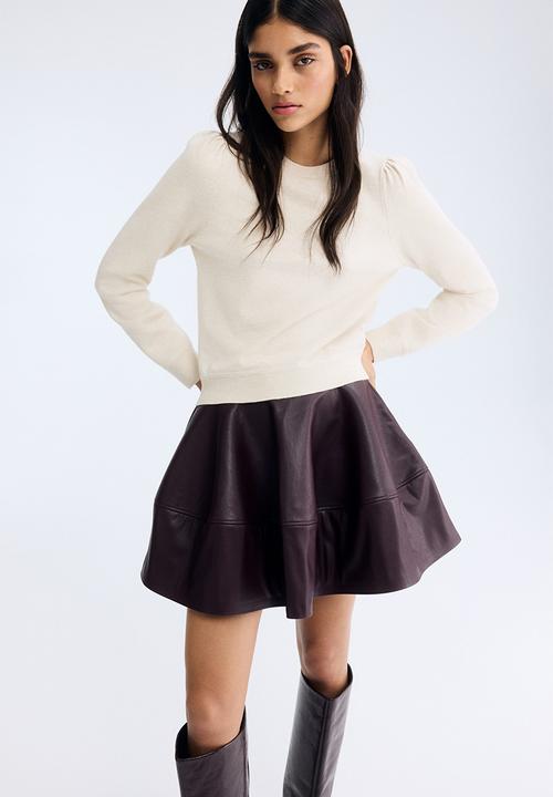 H&M - Puff-sleeved jumper - light beige