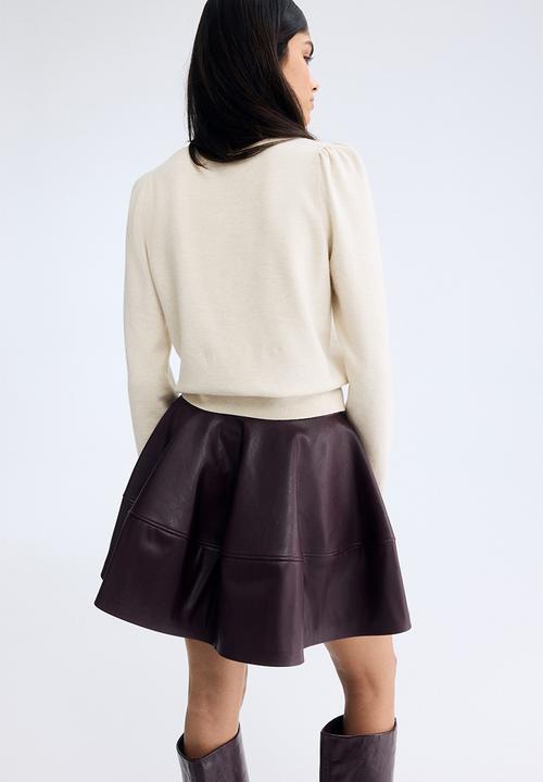 H&M - Puff-sleeved jumper - light beige