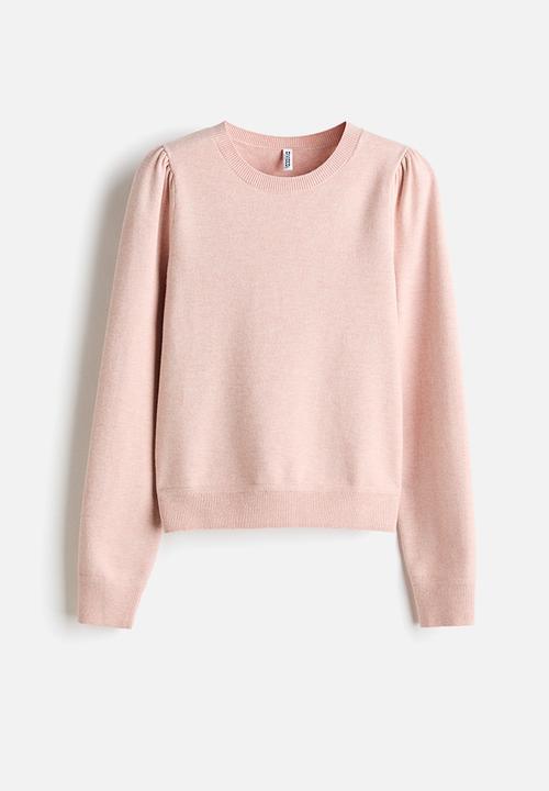 H&M - Puff-sleeved jumper - light coral pink