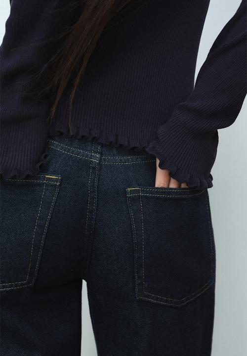 H&M - Rib-knit top - navy blue