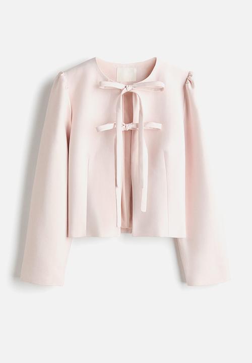 H&M - Tie-front jacket - powder pink